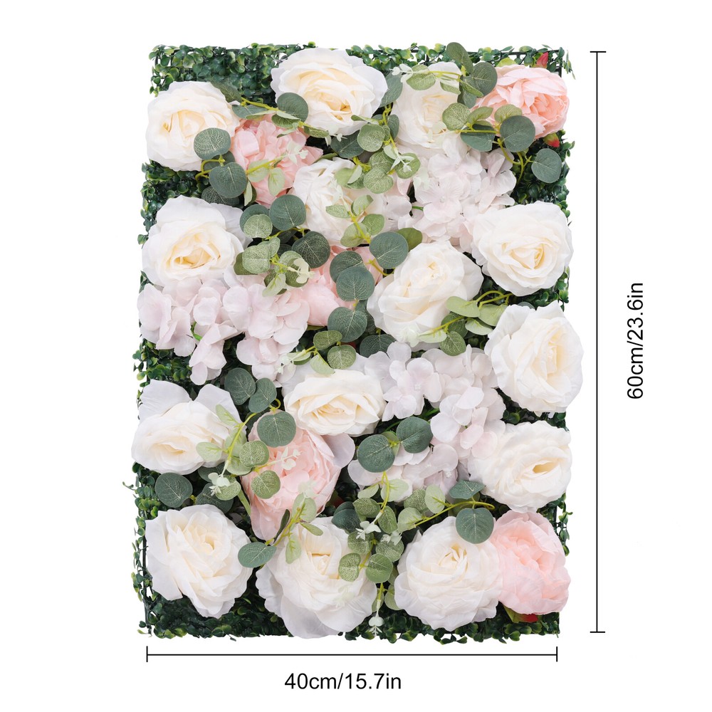 60 x 40 cm Flower Wall Panel Rose Flower Backdrop Silk Fabric Floral Wall Mat