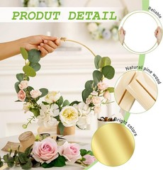 5 PCS 10 Inch Metal Floral Hoop Centerpiece for Table, Metal Wreath Ring with 5
