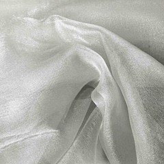 Silver Premium CHAIR COVER with Curly Chiffon Ruffled SASHES Wedding Light Gray