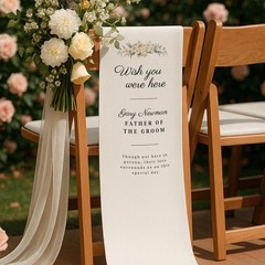 Wish You Were Here Floral Reserved From Above Aisle Banner
