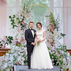 7.2x4FT Metal Arch Backdrop Stand Wedding Arched Frame for 7.2x4FT(HxW) Gold