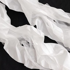 5 WHITE Curly Willow Chiffon Satin CHAIR SASHES Party Event Decorations Supplies