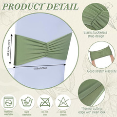 100 Pcs Spandex Chair Sashes Bows Bands Slider Sashes for Chair Covers Elastic B