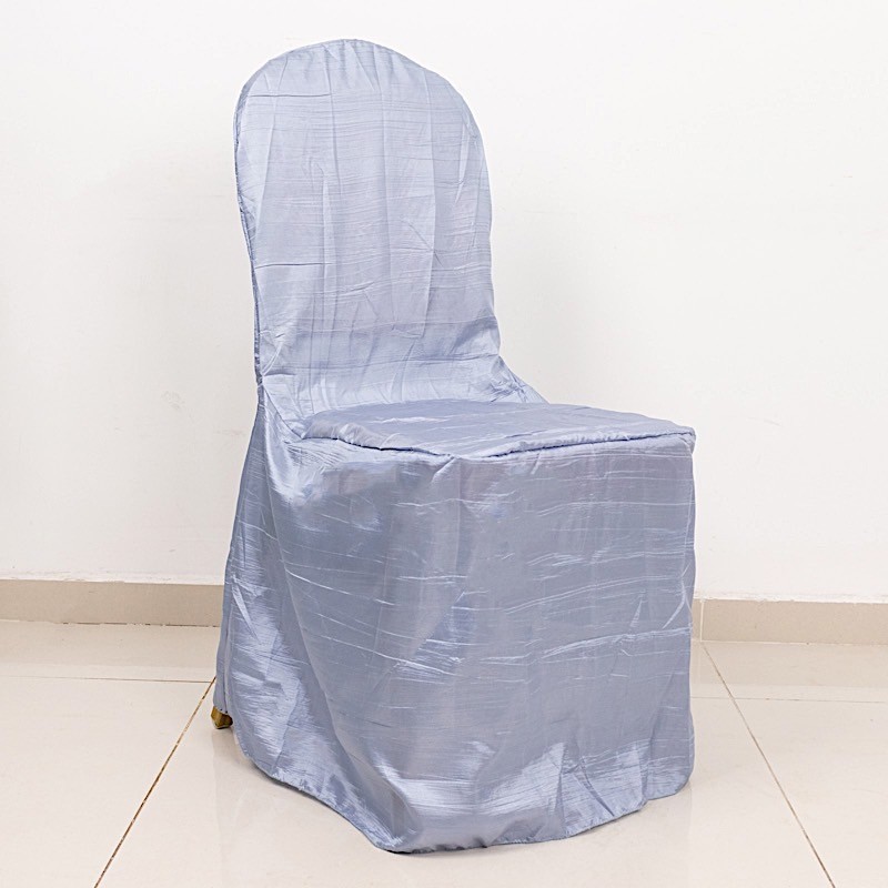 DUSTY BLUE Crinkle Crushed Taffeta Banquet CHAIR COVER Party Wedding Events
