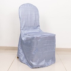 DUSTY BLUE Crinkle Crushed Taffeta Banquet CHAIR COVER Party Wedding Events