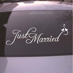 Just Married Car Decals Just Married Vinyl Window Sticker Church Wedding Anni…