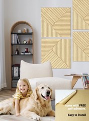 Acoustical Wall Panels,6 Pack 23.6×23.6 Inch UV Wood Texture Wall Art for L