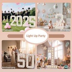 LOBOOM 4FT Light Up Numbers, Marquee Numbers 4 Feet Tall 4 FT, Number 70