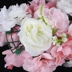 12 Pcs Artificial Flower Wall Panel Rose Dahlia Leaves Wedding Backdrop Stage