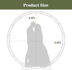 6.5FT Round Backdrop Stand Heavy Duty Wedding Balloon Arch Photo Booth Frame