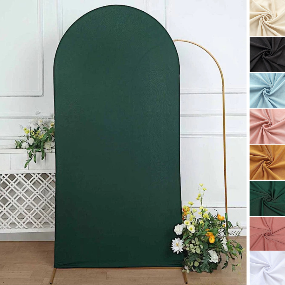 6 ft Fitted Matte Spandex Round Top Wedding Arch Backdrop STAND COVER Events