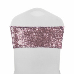 10/25/50/100Pcs Spandex Stretch Sequin Chair Sashes Bow Band Wedding Party Decor