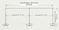 vivStruct ADJUSTABLE BACKDROP KIT 8FT TALL x 20FT- 50FT WIDE PIPE WITHOUT DRAPE