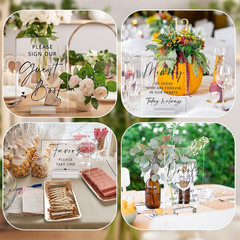 6 Pcs Clear Acrylic Wedding Signs for Reception and Ceremony 5” x 7” Wedding S
