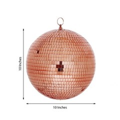 2 Rose Gold 10″ wide Glass Mirror Balls Ornaments Party Wedding Home Decorations