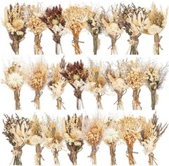 24 Pcs Boho Dried Flower Bouquet Mini Wedding Handmade Dry Flowers
