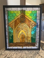 Custom Wedding Venue Painting – Faux Stained Glass Style