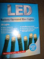 LED RICE LIGHTS CLEAR 50 LIGHTS BATTERY OPERATED