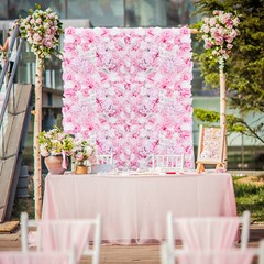 Flower Wall Panel 24″ x 16″ Artificial Roses Dahlias for Wedding & Party TOP