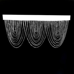 2 CLEAR Acrylic Crystal Beaded CURTAIN Valance Fabric Top Rod Pocket Party Event