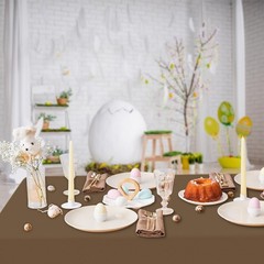 8Pcs Brown Tablecloth, Brown Disposable Table Cloth Plastic, 4 Gradient Table…