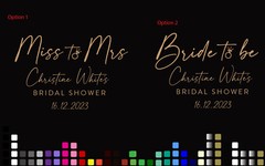 Miss to Mrs Bride to be Wedding Sign Sticker Decal Bridal Shower Party