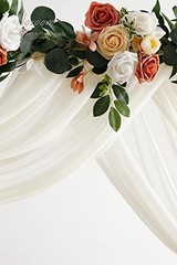 Wedding Arch Draping Fabric 2 Panels 20Ft Ivory Chiffon Fabric Drapes Arbor Drap