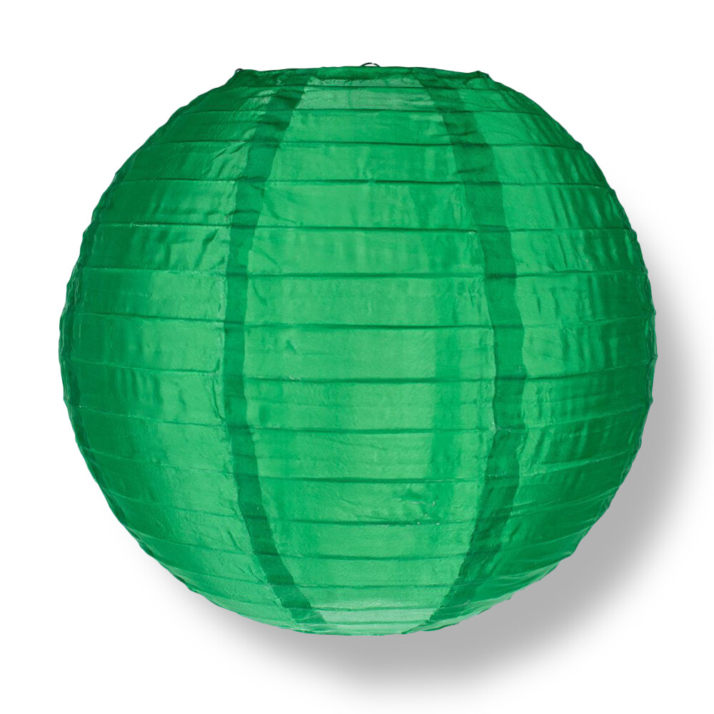 20″ Dark Green Nylon Lantern, Even Ribbing, Durable, Hanging Decoration