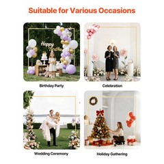 Uimoso Wedding Metal Arch Backdrop Stand Square 8 x 8 ft for Party Events Decor