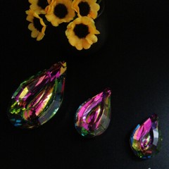 10pcs Rainbow Color Crystal SunCatcher Chandelier Lamp Prisms Home Part Hanging