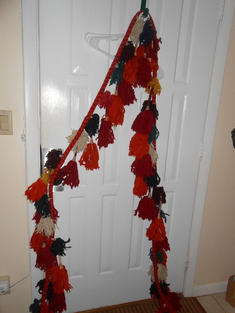 Multicolor Yarn Tassel Garland Banner Just Over 5 Yards
