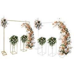 White/Gold Balloon Stand with Flower Stands Metal Wedding Stand Wedding Decor