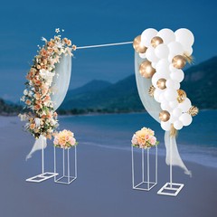 Metal Balloon Stand with 2 Flower Racks Wedding Stand 2*2m Backdrop Decoration~