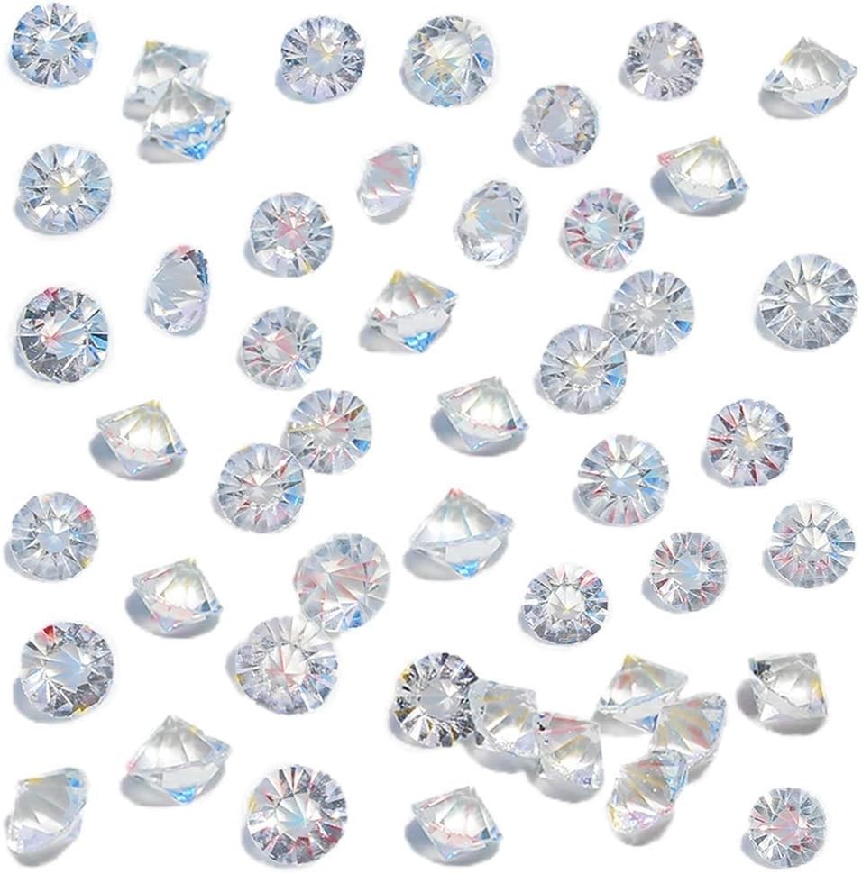 HANSGO 500PCS Diamonds, Mini Clear Fake Diamonds Acrylic Gems Table Scatter Crys