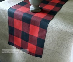 Christmas Holiday Table Runner Table Centerpiece Red and Green Linens Home Decor