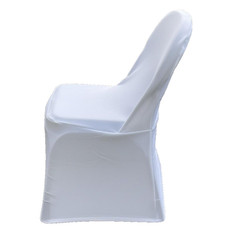 White Wedding Chair Cover Fitted Polyester Set of 6 Banquet Folding Party Event