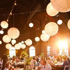 Paper Lanterns Decorative, White Hanging Round Chinese Lanterns with Lights f…