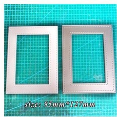 DDeehs Rectangular Border Frame Metal Die Cuts, Fishnet Square Edge Card Cutt…