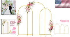 Elegant 7.2FT Gold Arch Backdrop Stand#