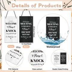 Do Not Disturb Door Hanger Sign – Welcome Please Knock Sign Meeting in Progre…