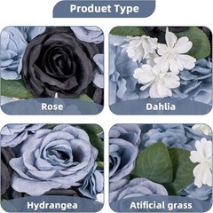 12 pcs Flower Wall Panel 15x15in Artificial Silk Rose Backdrop for Wedding Party