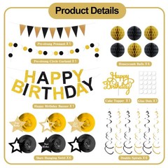 Birthday Decoratioans Pre-Strung Happy Birthday Banner for Women Men Boys Gir…