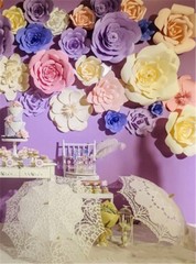 Decor In The Box 5 Piece Handmade Paper Flower Set Fully Assembled -Light Purple