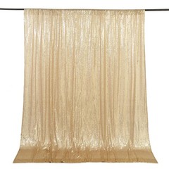 CHAMPAGNE 8 ft x 8 ft Sequined Backdrop Curtain Wedding Party Booth Decorations