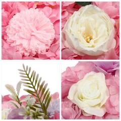 12pcs Artificial Silk Rose Flowers 3D Backdrop Wall for Wedding Party Decoration