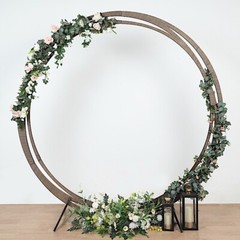 8 feet Brown Natural Wood Round BACKDROP STAND Wedding Arch Party Decorations