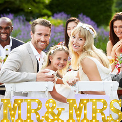 6 Pcs Mr and Mrs LED Sign Wedding Decor Sweetheart Table Decoration Mr and Mrs