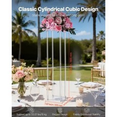 VEVOR 2PCS 31.5inch Tall Wedding Column Flower Stand Display Rack Acrylic Clear