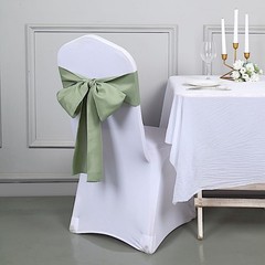 10 Eucalyptus Green Polyester CHAIR SASHES Ties Bows Wedding Party Ceremony