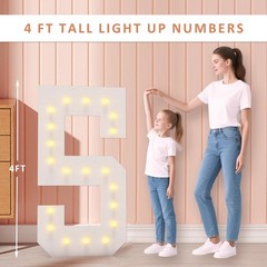LOBOOM 4FT Light Up Numbers, Marquee Numbers 4 Feet Tall 4 FT, Number 70